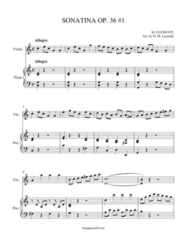 Sonatina Op. 36 #1 (arr. Nick Lacanski)
