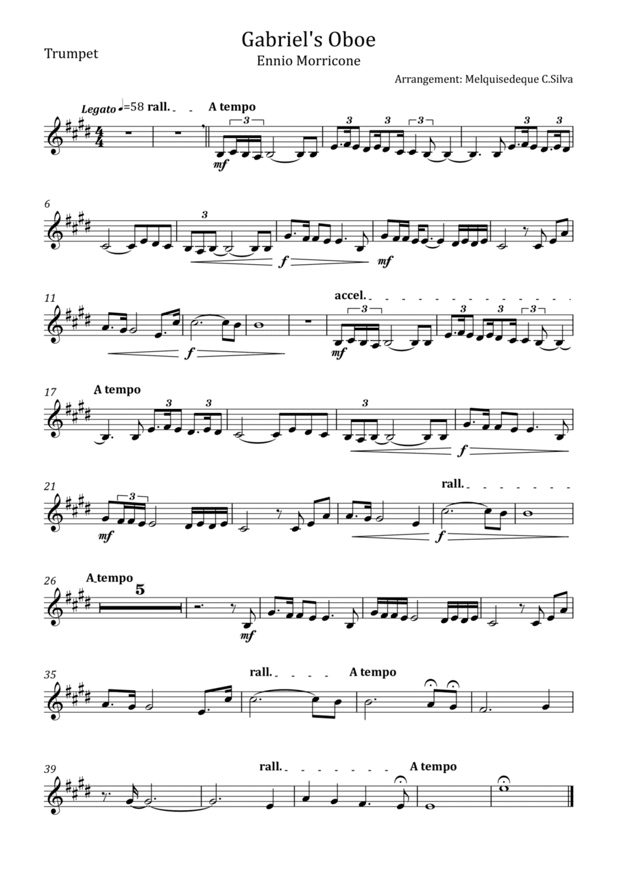 Gabriel's Oboe (arr. Melquisedeque C.Silva)