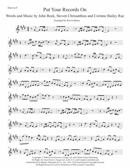Put Your Records On (arr. Kevin Busse)