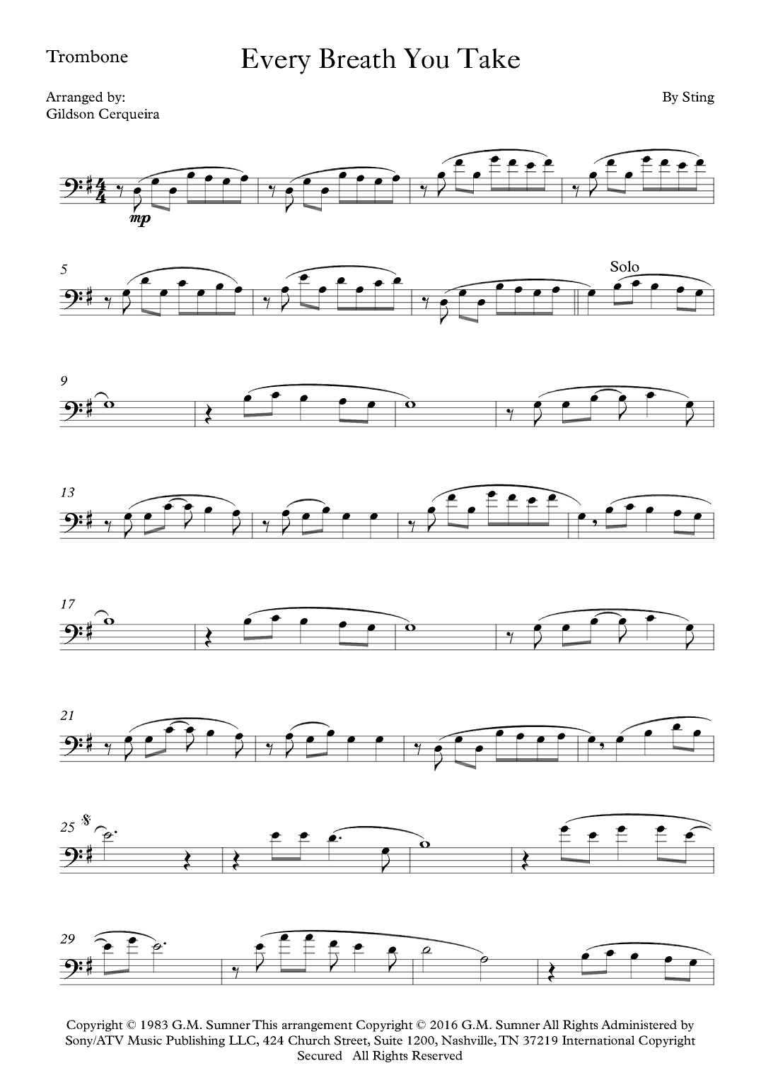 Every Breath You Take (arr. Gildson Cerqueira)