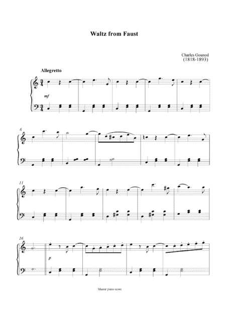 Gounod - Waltz from Faust (Easy piano arrangement) (arr. MPS)