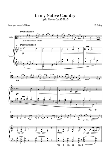 Lyric Pieces Op.43 No.3 (arr. André Nusa)