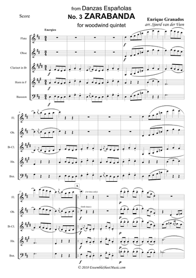 Zarabanda from Danzas Españolas (arr. Sjoerd van der Veen)
