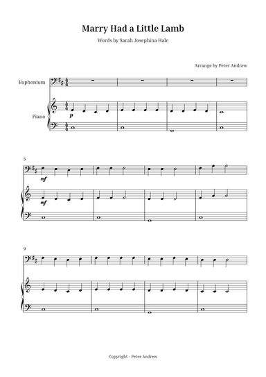 Marry Had  a Little Lamb (arr. Peter Andrew)