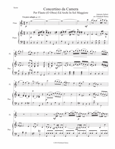 Concertino da Camera by Antonio Salieri, Mmt. II (oboe and piano) (arr. Rebekah Henry)