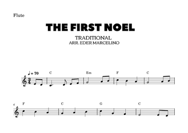 The first Noel to Flute Beginners (arr. Edmarcelino)