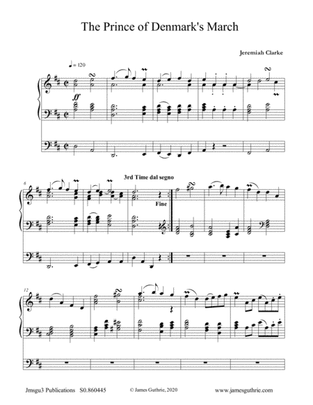 Clarke: Prince of Denmark's March for Organ Solo (arr. James M. Guthrie)