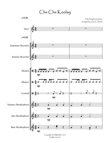 Che Che Koolay (For Orff Ensemble) (arr. Juan C. Davila)