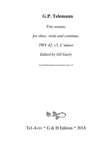 Trio sonata, oboe, viola, continuo, TWV 42: c5, C minor (Original version) (arr. Gil Garty)