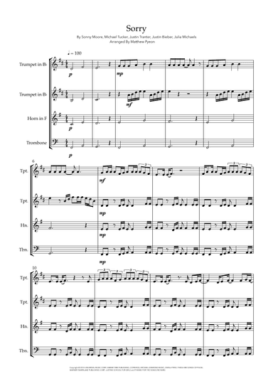 Sorry (arr. Matthew pyeon)