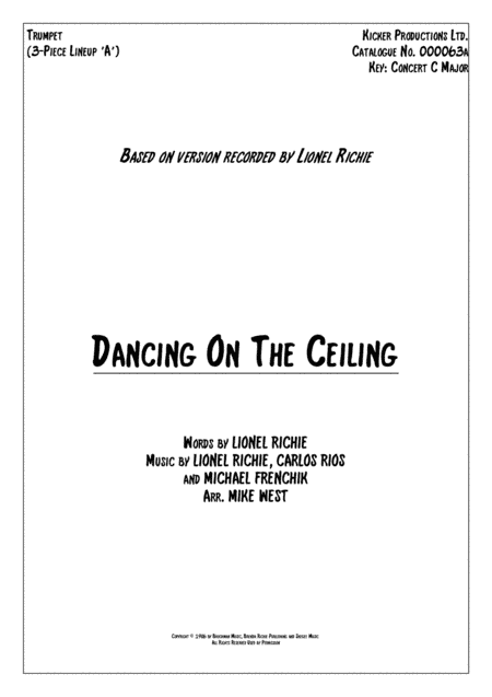 Dancing On The Ceiling (arr. Mike West)