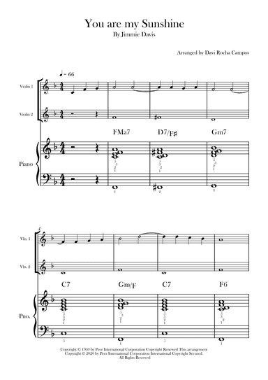 You Are My Sunshine (arr. Davi Rocha Campos)