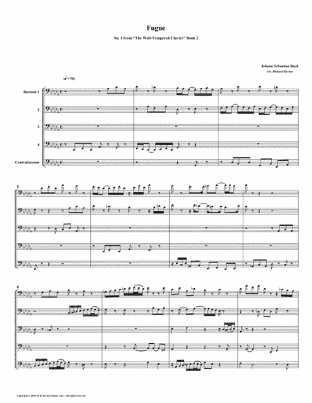 Fugue 03 from Well-Tempered Clavier, Book 2 (Bassoon Quintet) (arr. Richard Byrnes)
