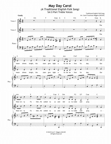May Day Carol (A Traditional English Folk Song) 2-Part (arr. Carol Troutman Wiggins)