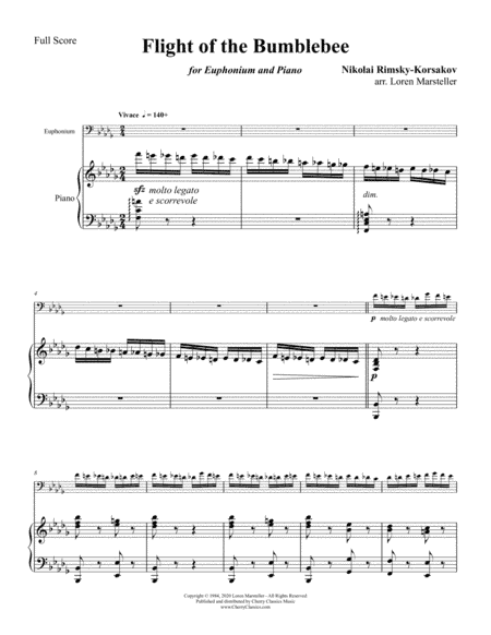Flight of the Bumblebee for Euphonium and Piano (arr. Loren Marsteller)