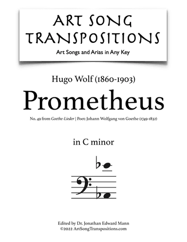 WOLF: Prometheus (transposed to C minor) (arr. ArtSongTranspositions.com)