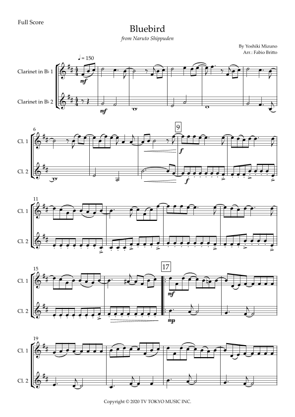 Ikimono Gakari's Blue Bird (arr. Fabio Britto)