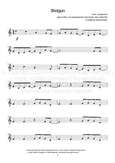 Shotgun (arr. Brigid Mansell)