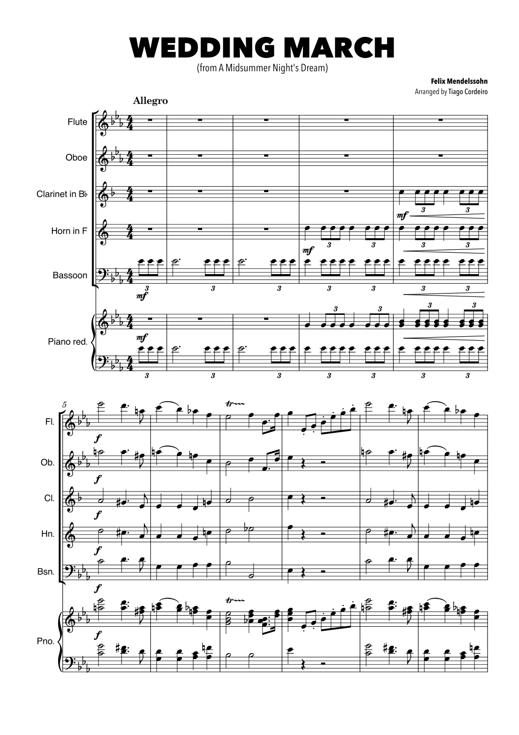 Wedding March (arr. Tiago Cordeiro)