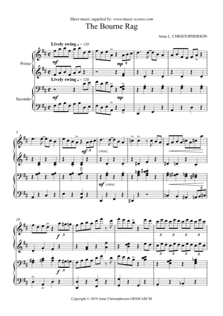 The Bourne Rag - Piano Duet