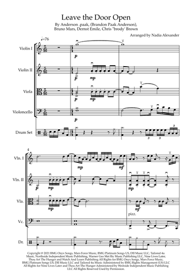 Leave The Door Open (arr. Nadia Alexander)