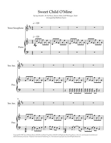 Sweet Child O' Mine (arr. Matthew pyeon)