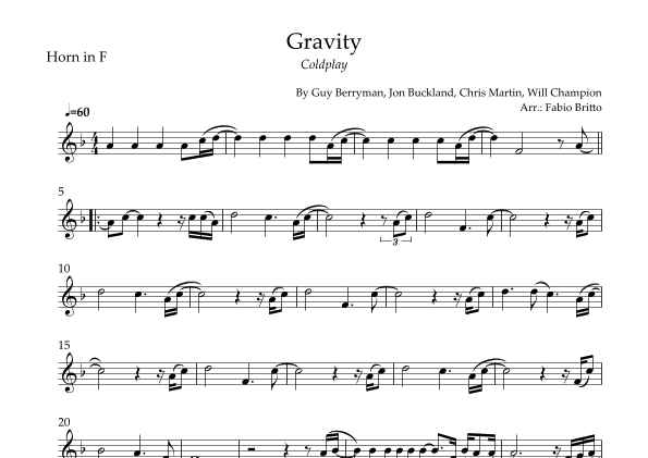 Gravity (arr. Fabio Britto)