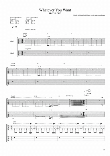 Whatever You Want (arr. Richard Parfitt, Andy Bown)