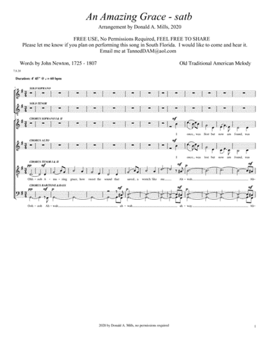 An Amazing Grace (arr. Donald A. Mills)