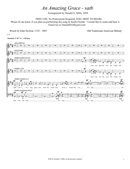 An Amazing Grace (arr. Donald A. Mills)
