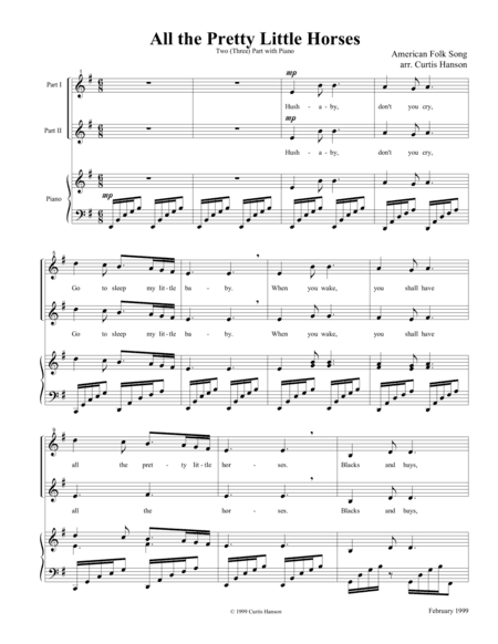 All the Pretty Little Horses (2-3 pt.) (arr. Curtis Hanson)
