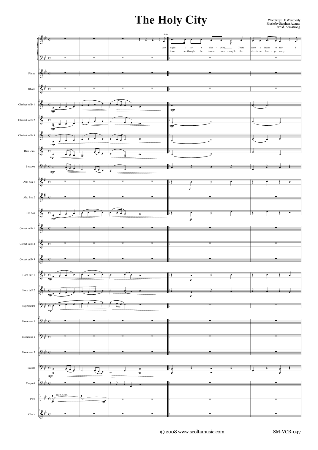 The Holy City for solo voice, choir, and concert band (arr. Mark Armstrong)