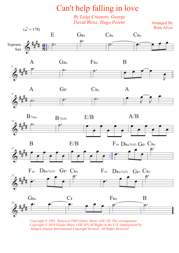 Can't Help Falling In Love (arr. Rene Alves)