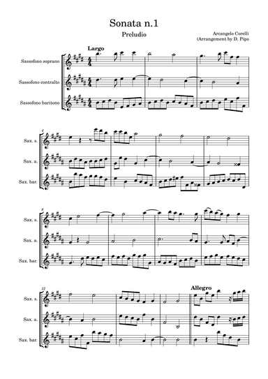 Sonata I Opus n.2 (arr. Daniel Pipo)