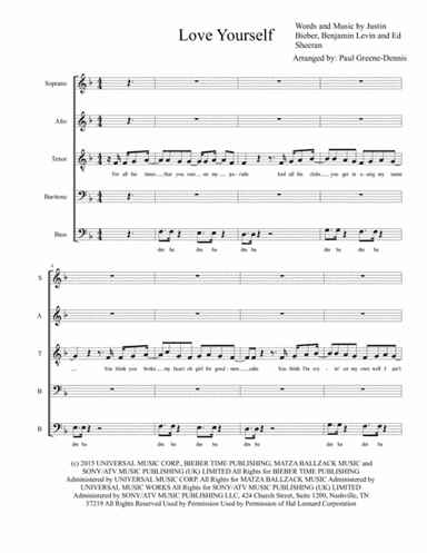 Love Yourself (arr. Paul Greene-Dennis)
