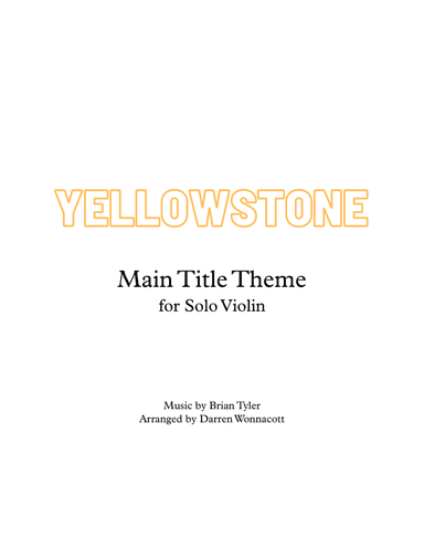 Yellowstone - Main Title Theme (arr. Darren Wonnacott)