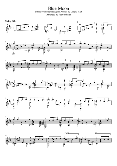 Blue Moon (arr. Peter Miklitz)
