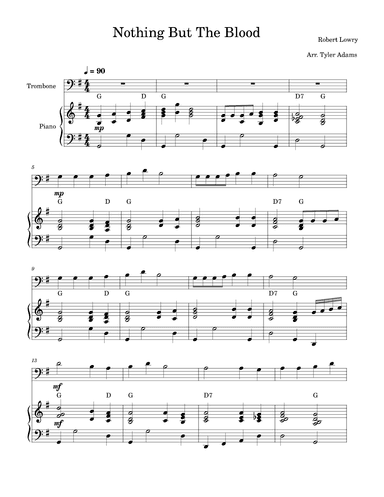 Nothing But The Blood (Trombone Solo and Piano) (arr. Tyler Adams)
