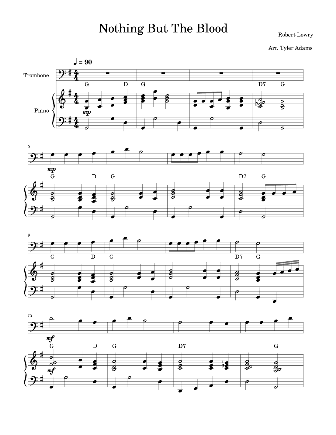 Nothing But The Blood (Trombone Solo and Piano) (arr. Tyler Adams)