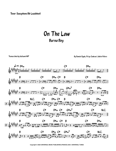 On The Low (arr. Katsumi WF)