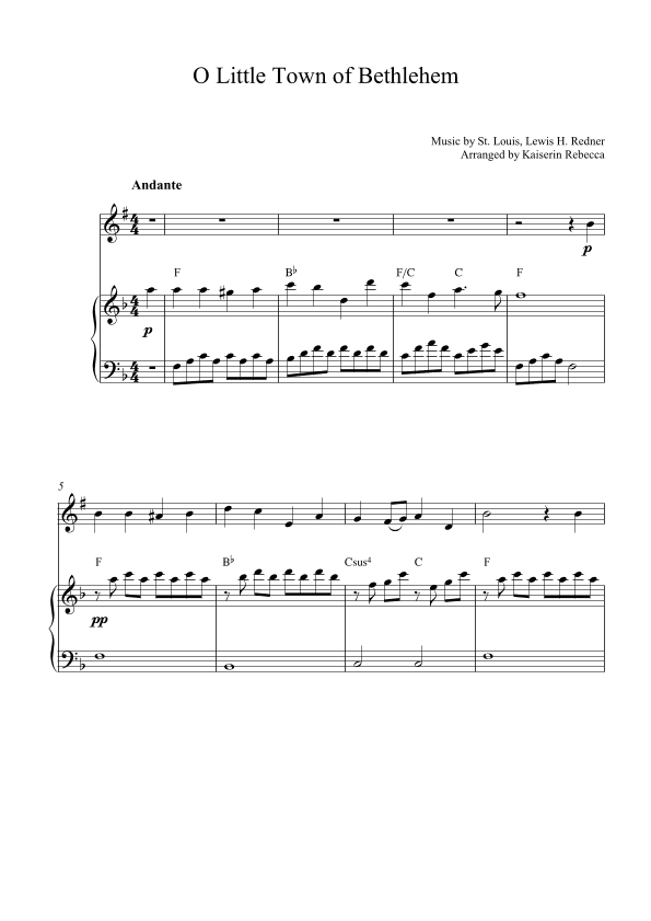 O Little Town of Bethlehem (arr. Kaiserin Rebecca)