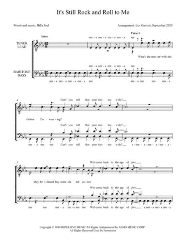 It's Still Rock And Roll To Me (arr. Liz Garnett)