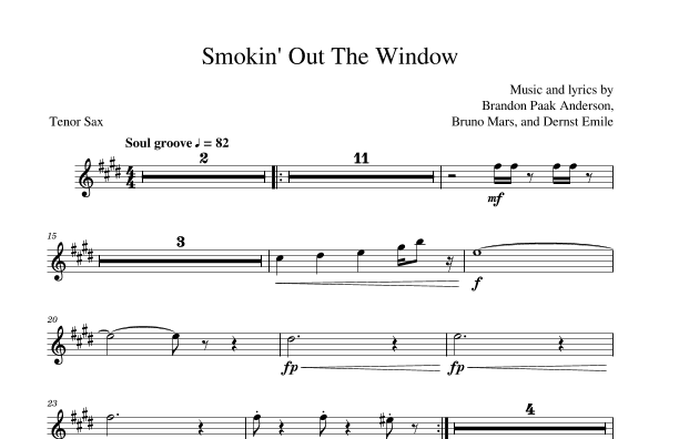 Smokin' Out The Window (arr. David Lartey)