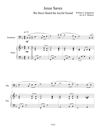 Jesus Saves (Trombone Solo with Piano Accompaniment) (arr. B. C. Dockery)