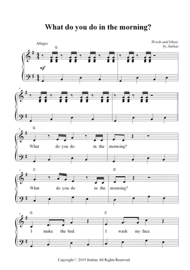 What do you do in the morning? (Nursery Rhymes for Easy Piano)