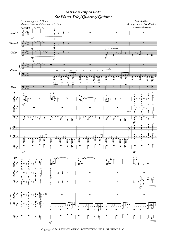 Mission Impossible - 1965 End Credits (arr. Uwe Roessler / Rössler / Rassler)