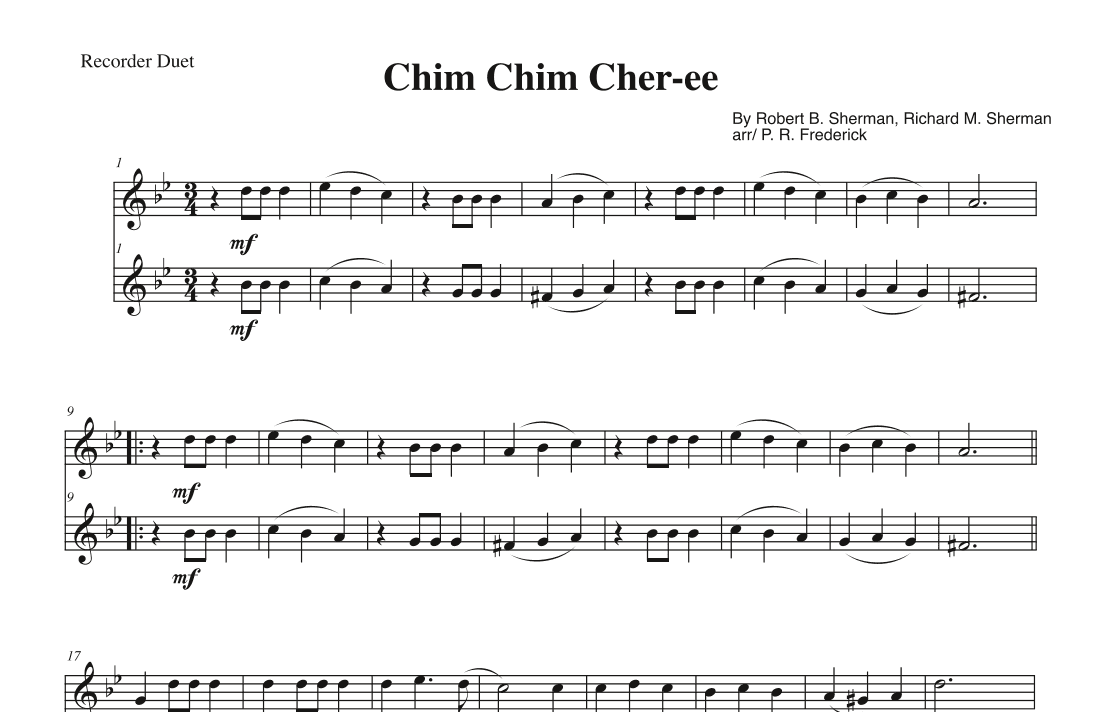 Chim Chim Cher-ee (arr. P. R. Frederick)