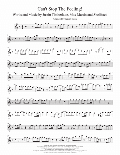 Can't Stop The Feeling  from TROLLS (arr. Kevin Busse)