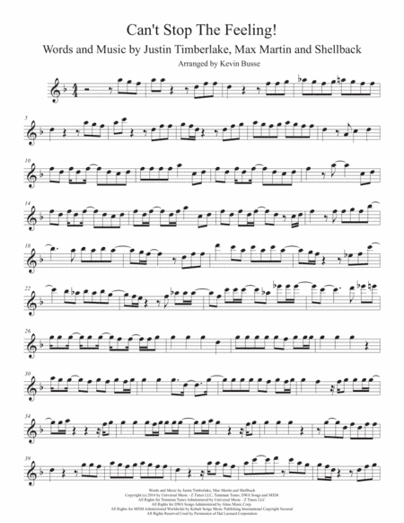 Can't Stop The Feeling  from TROLLS (arr. Kevin Busse)