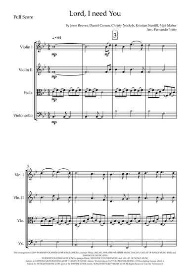 Lord, I Need You (arr. Fernando Britto)